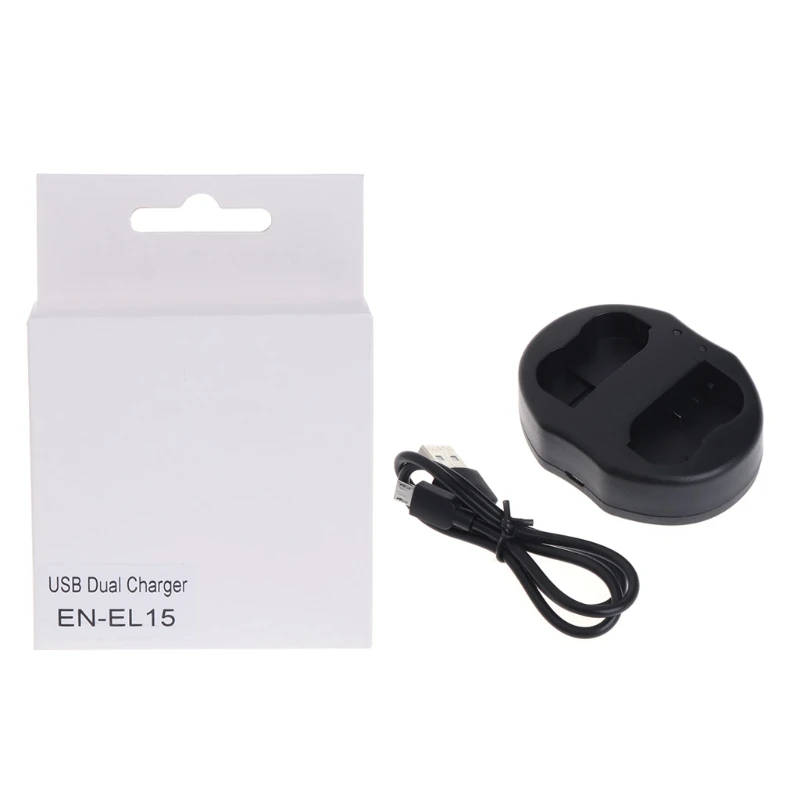 OOTDTY EN EL15 Dual USB Battery 8.4V Charger For Nikon D600 D610 D7000