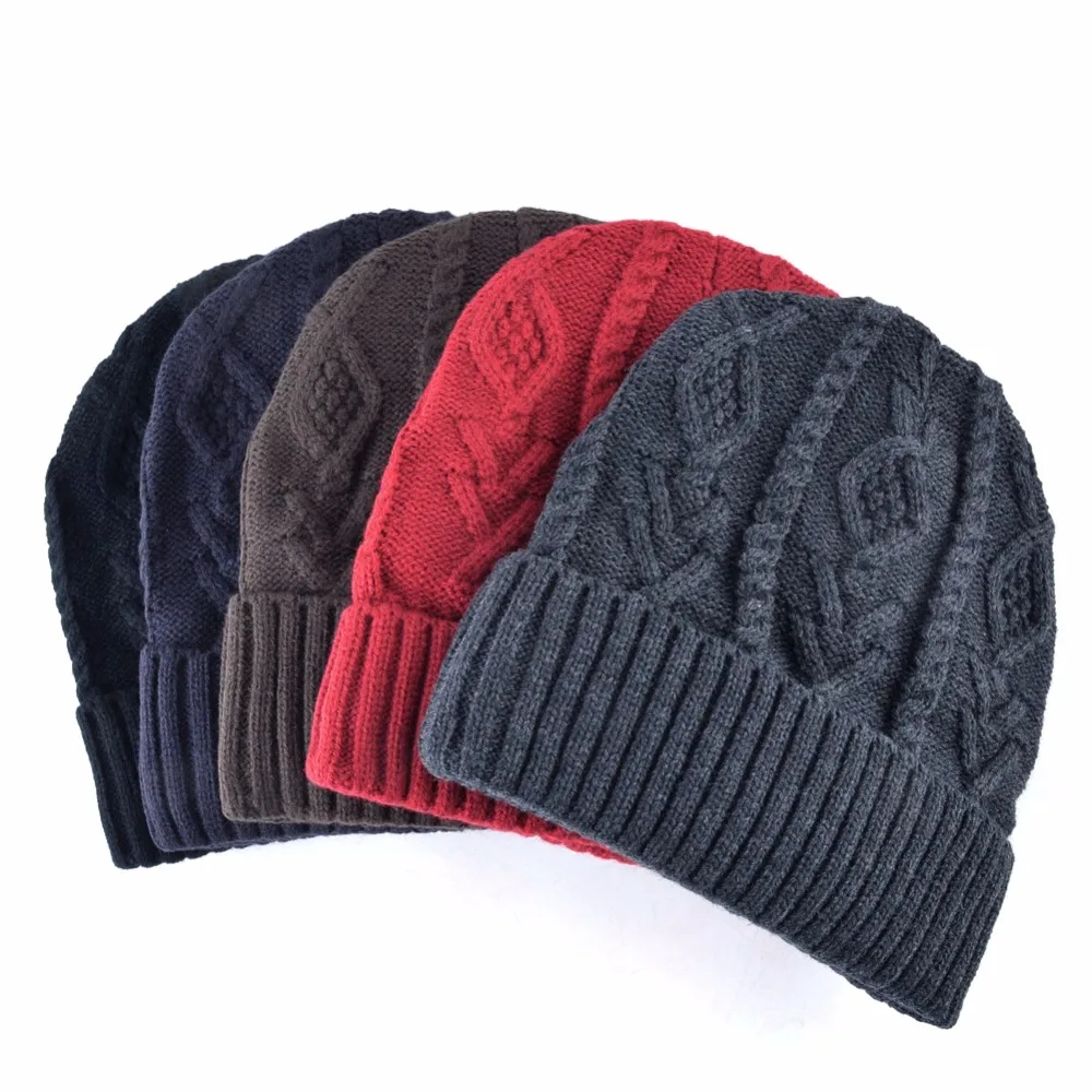 TQMSMY Casual skullies men beanie knitted wool hat double layer hats for women's winter beanies Keep warm bone Solid color gorro