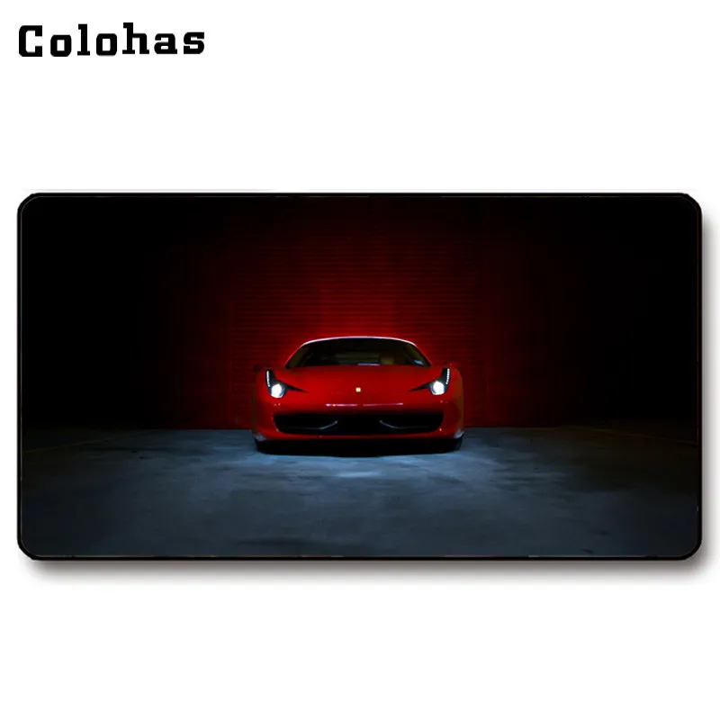 

Colohas Large Rubber + Cloth Gaming Mouse Pad Non-slip Mice Pad Red Sports Car Image Locking Edge Men Gamer Mouse Mat