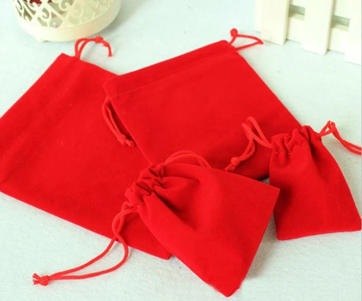 10*12 см 30 шт красные бархатные сумочки для ювелирных изделий кошелек; подарочная сумочка пакет с мешочек с завязками Свадьба/ожерелье diy женщин фланель дисплей