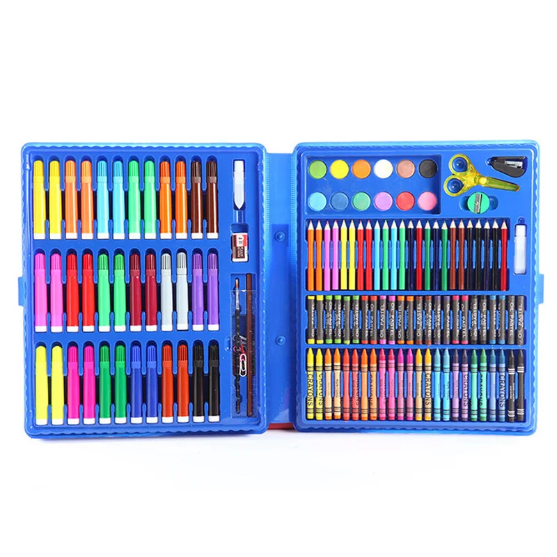 Kaufen 150 188 208 stücke Kunst Set Malerei Aquarell Zeichnung Werkzeuge Kunst Marker Pinsel Stift Liefert Kinder Für Geschenk box Büro Schreibwaren