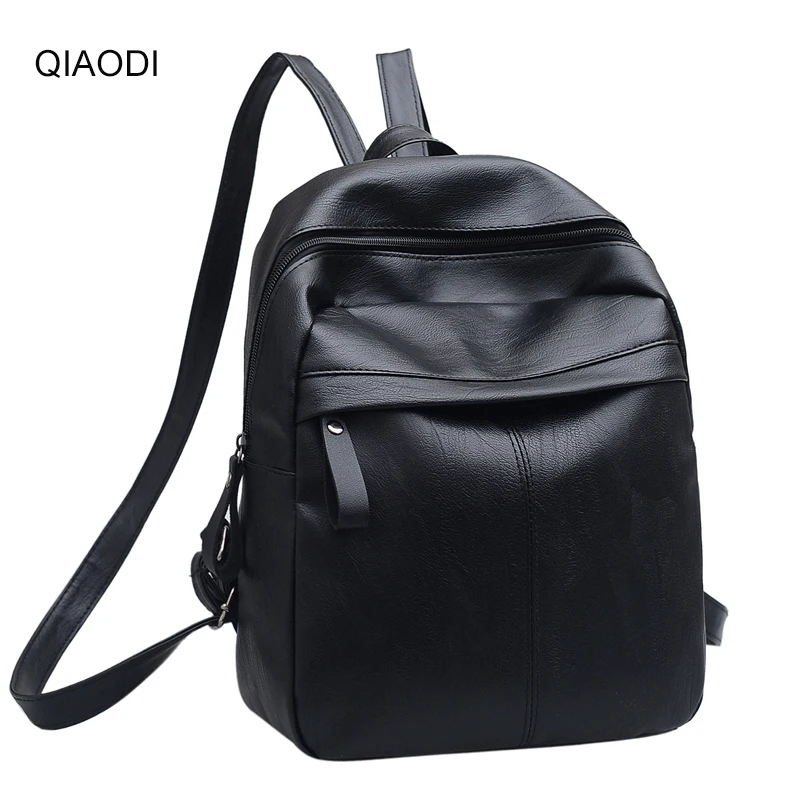 Qiaodi Highquality Leather Female Backpack Fashion Classic Solid School ...