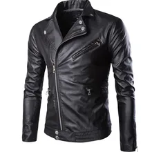 Новое поступление, осенние мужские куртки с боковой молнией в стиле панк, приталенные Куртки из искусственной кожи, мотоциклетные топы и верхняя одежда