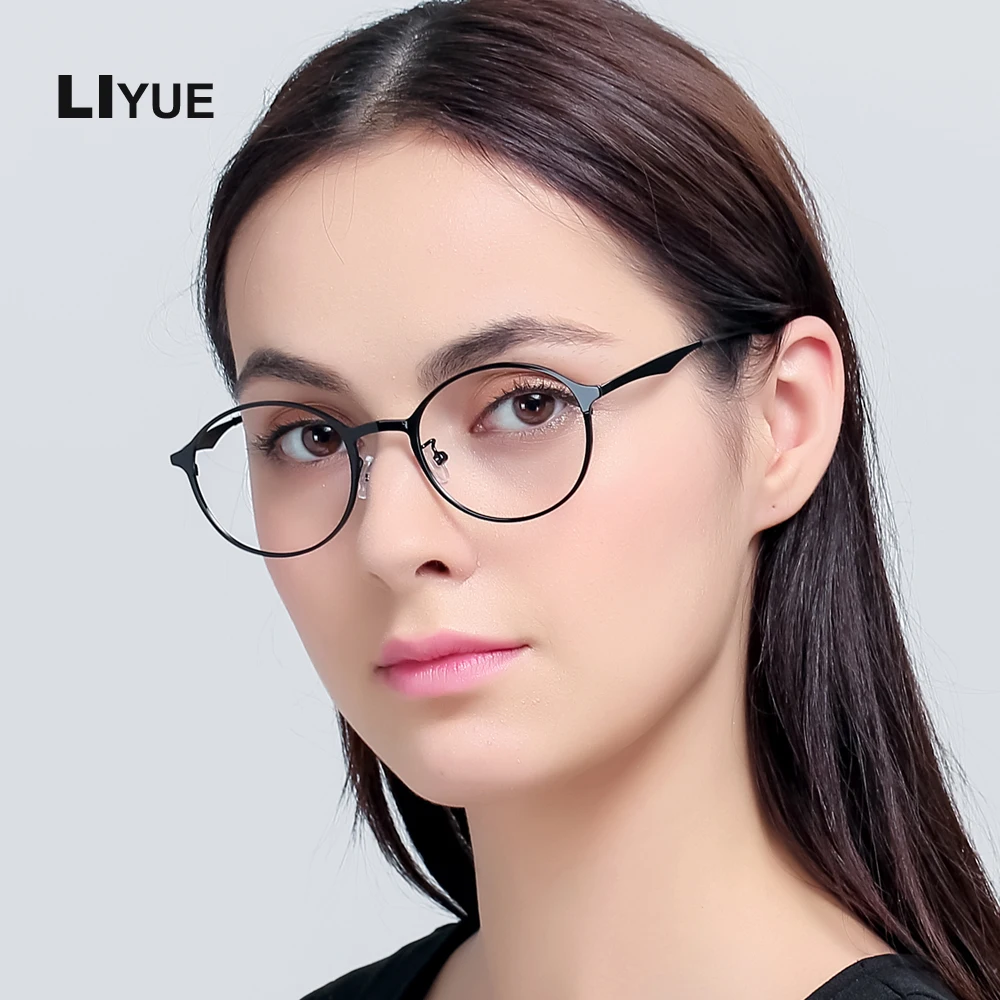 Liyue Girl S Clear Lens Eyeglasses Round Metal Optical