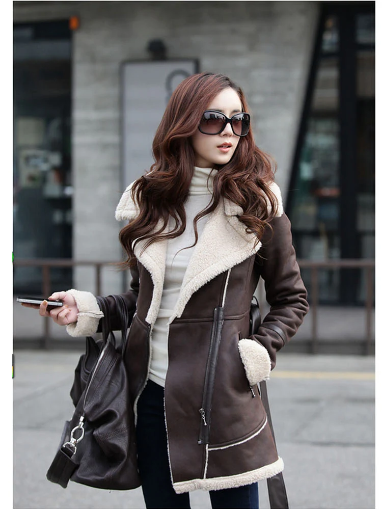 

New suede coat thick winter coat