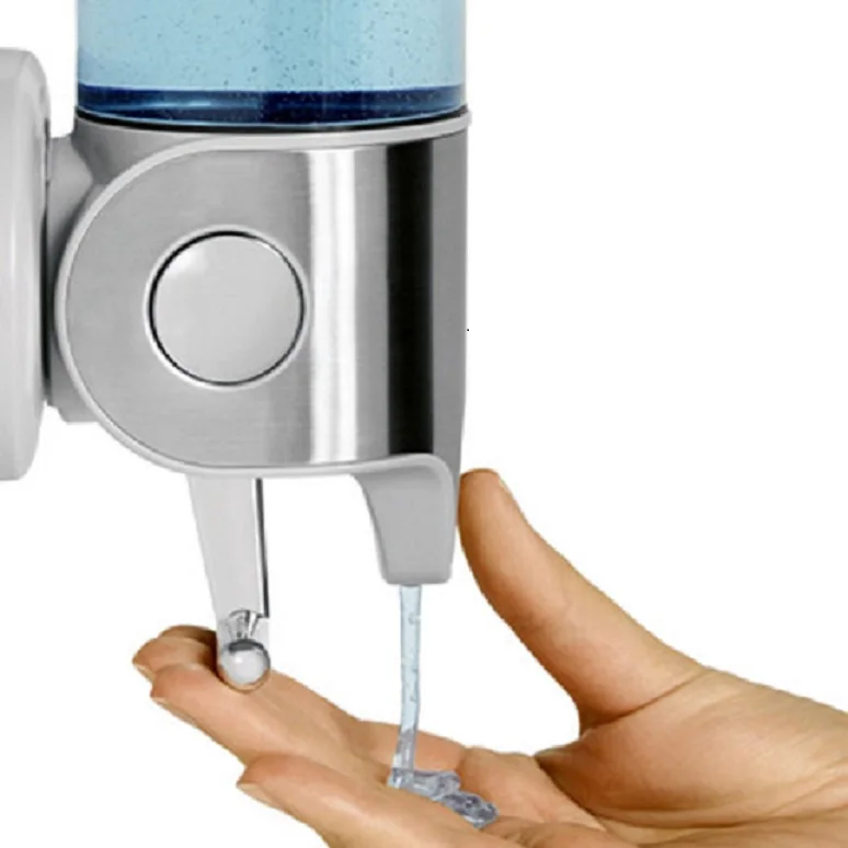 Stainless steelsoap dispenser hotel  bathroom wall hanging type manual double-head bath dew bottle box for soap dispenser