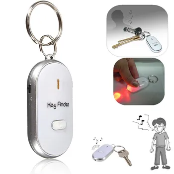 

2018 Real Clef 1pc Led Finder Locator Find Lost Keys Chain Keychain Whistle Sound Control Holder Rings Jewelry Key Chains