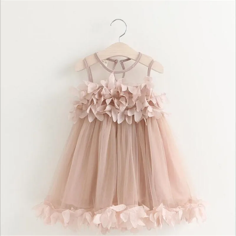 

BibiCola Summer Girls Dress Kids Girls Applique Princess Dress Children Girls Party Dress Costume for Baby Girls Summer Clothes