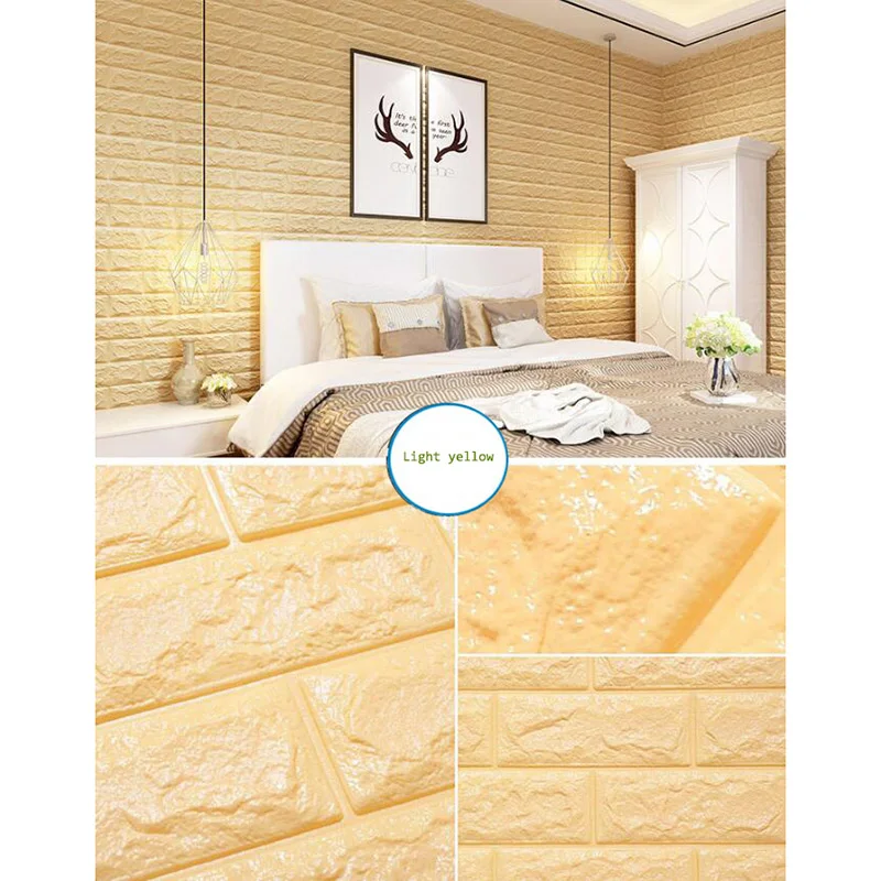

Self adhesive Waterproof TV Background Brick Wallpapers 3D DIY Wall Sticker Living Room Wallpaper Mural Bedroom Decor Stickers