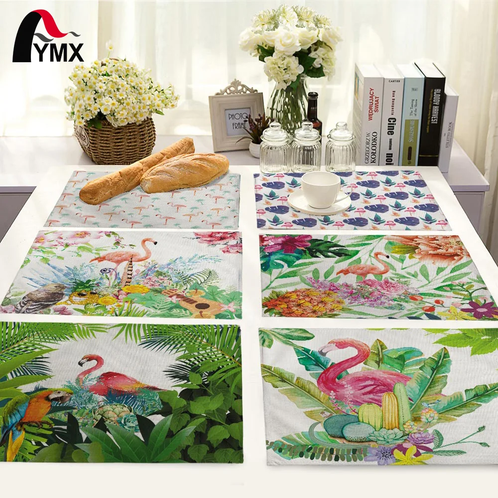 فلامنغو نمط الجدول حصيرة أوراق النبات طباعة الجدول منديل لحفل زفاف Placemat المطبخ الديكور الاكسسوارات الطعام فلامنغو نمط الجدول حصيرة أوراق النبات طباعة الجدول منديل لحفل زفاف Placemat المطبخ الديكور الاكسسوارات الطعام