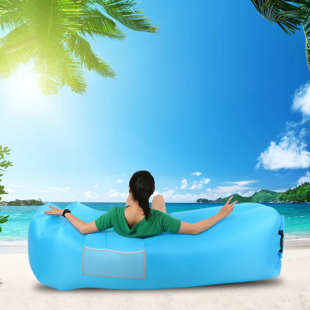 

Fast Folding Adult Beach Lounge Chair Light sleeping bag Waterproof Inflatable bag lazy sofa camping Sleeping bags air bed