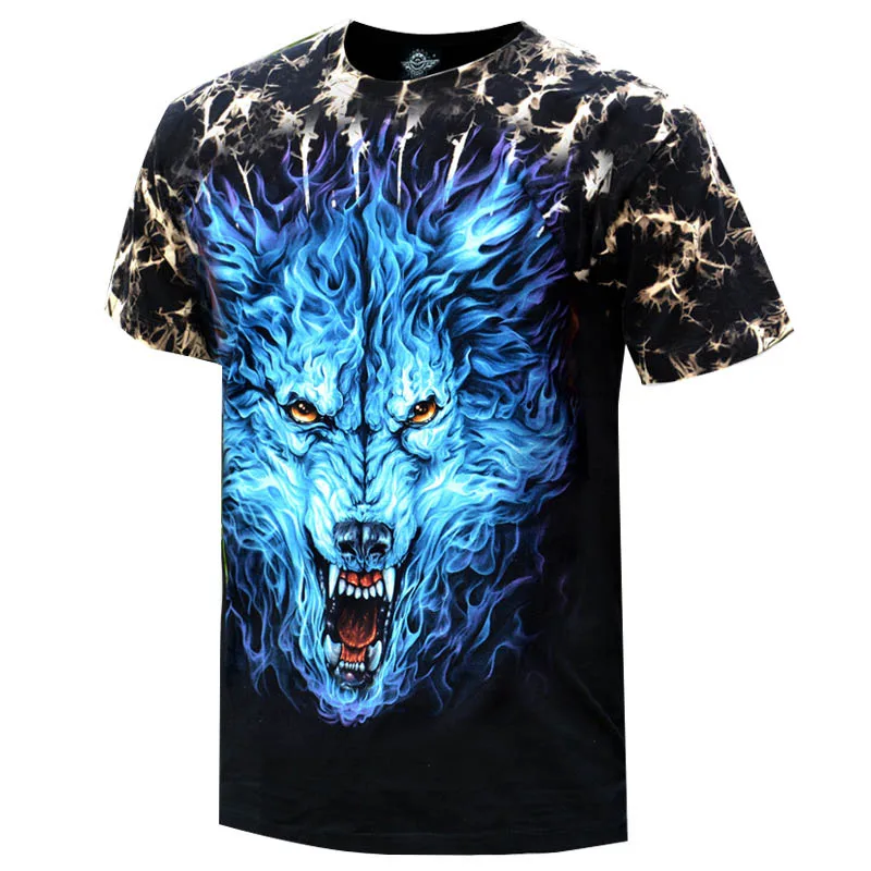 Luminous T-shirts Men Women 3d Wolf T shirt Rock Cotton Tshirt Short Sleeve Summer Tops Tees Fashion Brand Clothing Luxtees (9)