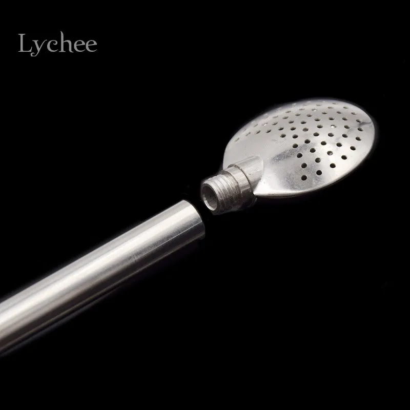 Lychee нержавеющая сталь Yerba mate бомбилья из тыквы для чая питьевой соломы съемный фильтр ложка щетка для очистки питьевой аксессуары