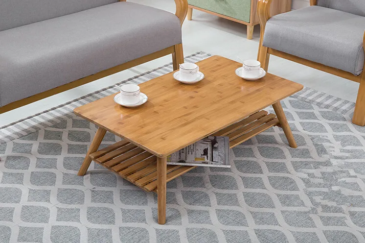 Contemporary Bamboo Table Legs Foldable Natural Finish Bamboo Furniture Small Living Room Folding Table Center Sofa Coffee Table