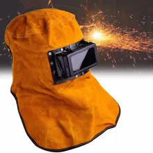 Welding Helmet Cowhide Convenient Protect Welder Mask Arc Tig Mig Yellow Drop Shipping