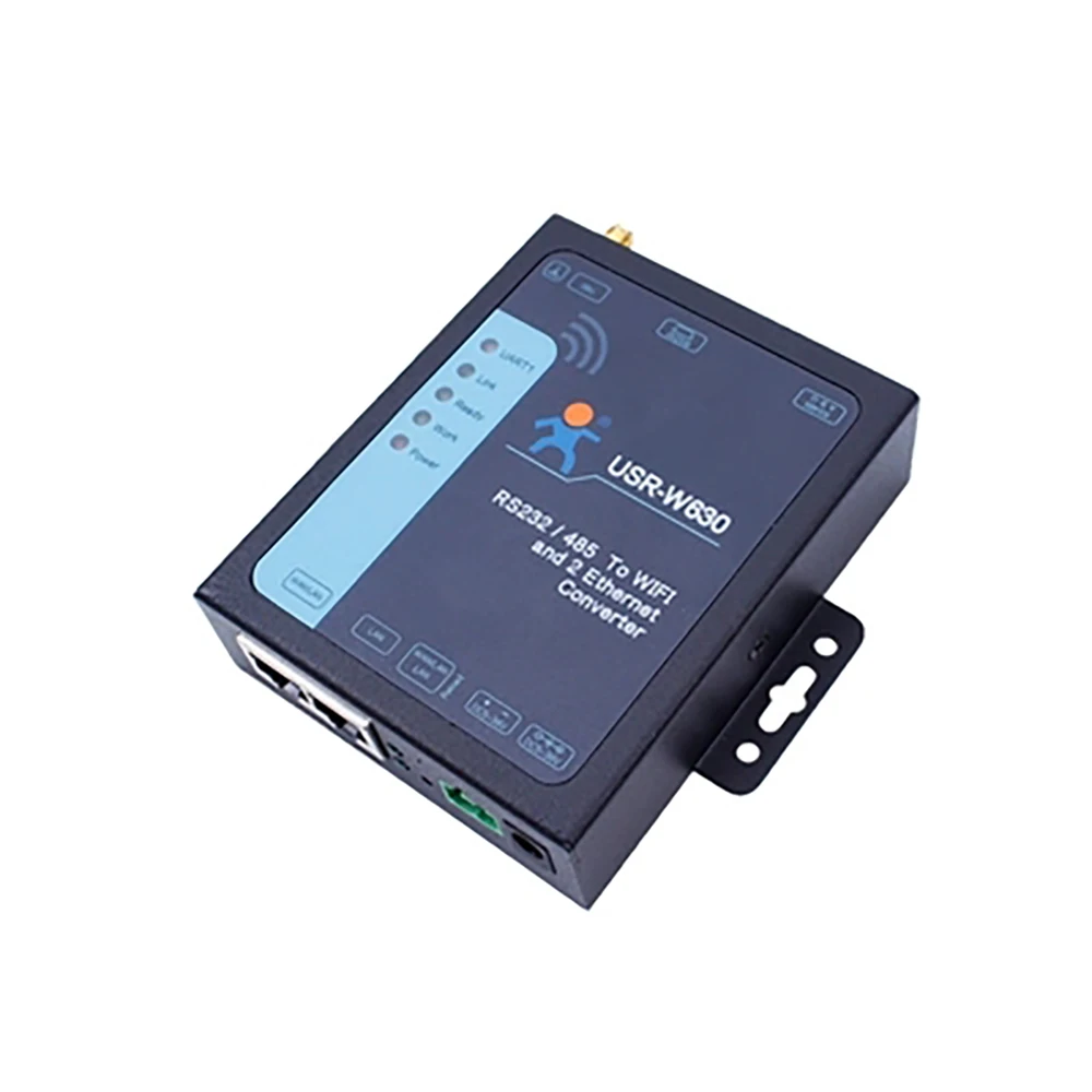 Последовательный RS232 RS485 к Wi Fi Ethernet конвертер промышленный 2 порта серверное