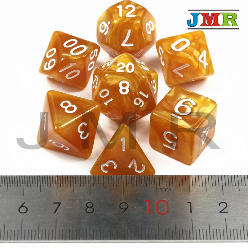 Dados De Rpg 7 шт./компл. многогранные RPG игры акриловые кости с мраморным эффектом D4 D20