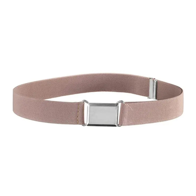 Kids Toddler Belt Elastic Adjustable Stretch Unisex Belts Silver Square Buckle waistband Belt For child 40FE124