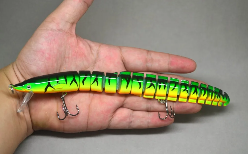 20 см бас-наживка Swimbait Lure Life-like Eel Loach зеленый мульти-соединенный Новый | Спорт и