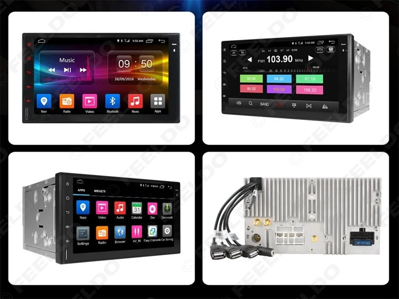 Sale FEELDO 7inch Universal Android 6.0 (64bit) Octa Core 2G/32G/4G Car Media Player With GPS Navi Radio For Nissan/Hyundai 2DIN ISO 18