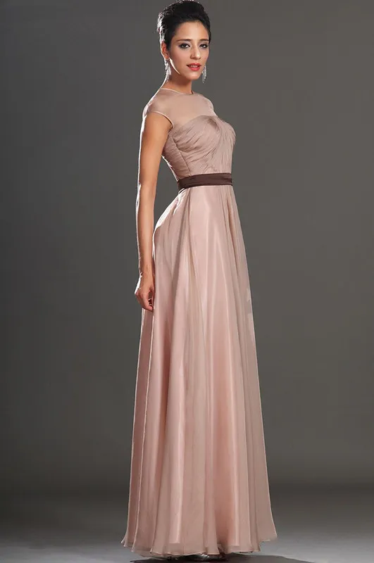 Free-Shipping-New-Fabulous-Cap-Sleeve-vening-Dress-with-Black-Sash