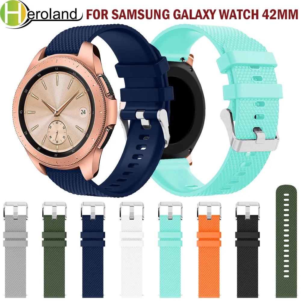 Силиконовый ремешок 20 мм Замена для Samsung Galaxy Watch 42 Смарт часы Garmin Venu/Amazfit Bip lite/GTS на