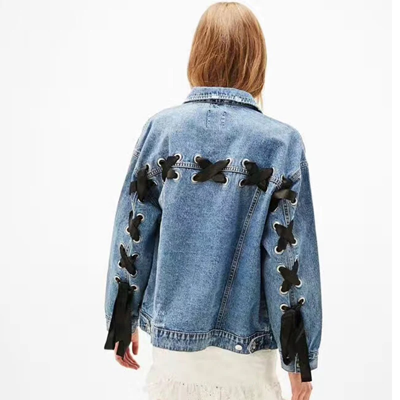 

2019 Spring new denim Basic jackets women loose Design long sleeve jean jacket Coats Plus Size Boyfriend Outerwear Z261