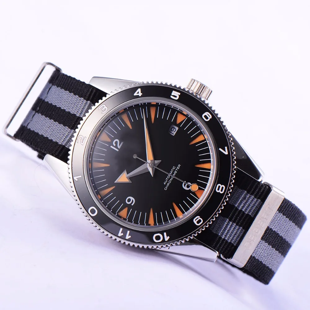 41 мм черные стерильные светящийся керамический циферблат Автоматические Мужские часы люксовый бренд Топ механические часы