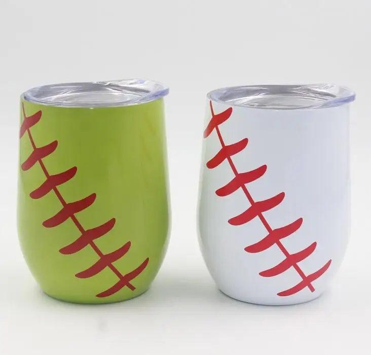 9oz baseball & softball egg cups Wine Glasses mugs Stainless Steel