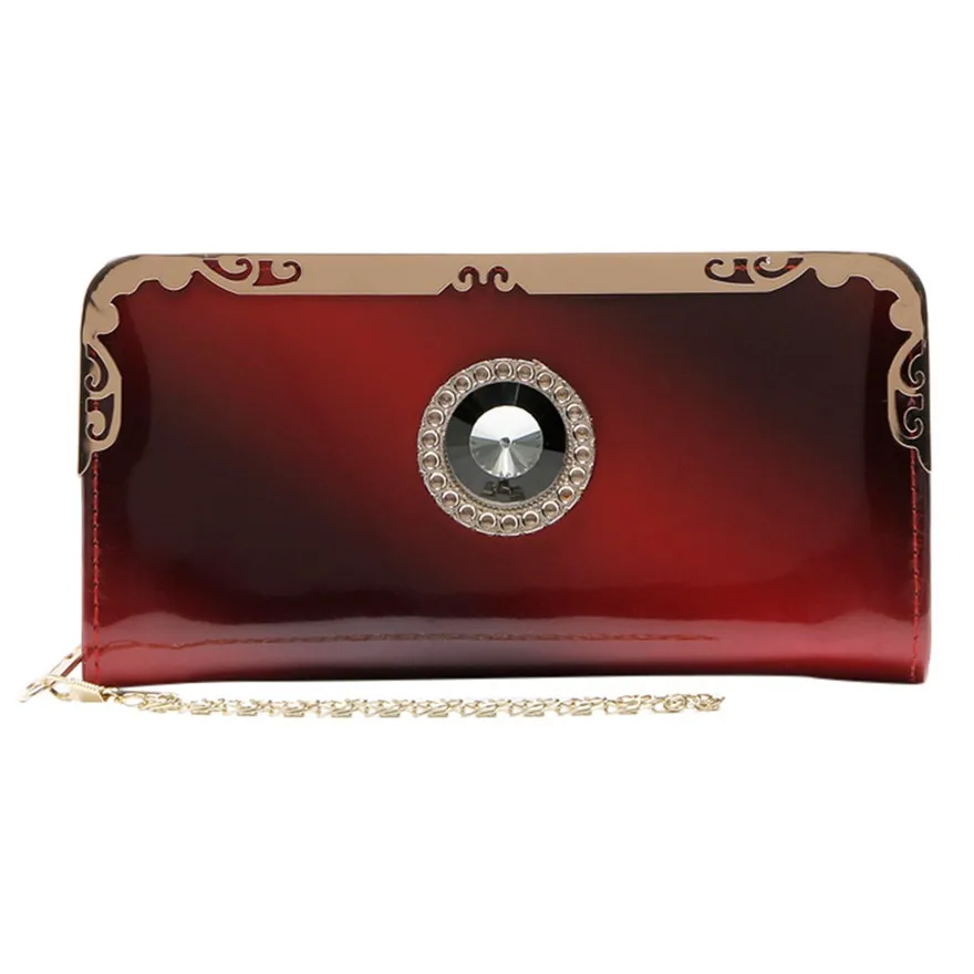 Кошелек для монет женский длинный из лакированной кожи градиентный цвет сумка Радужный кошелек клатч мешочек бумажник