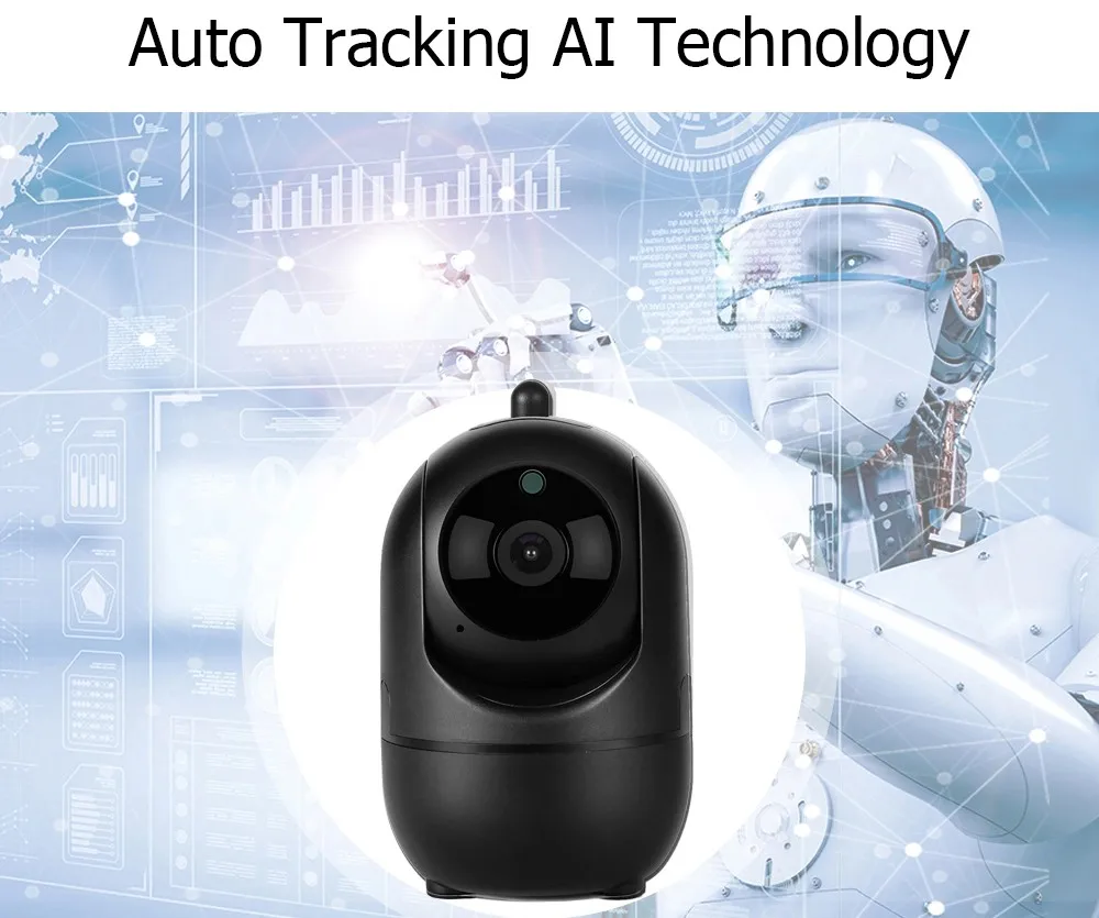 MINI 1.0MP HD Wifi IP Camera Smart Home Security Mobile Remote Control PTZ With Body Auto Tracking Two Way Audio Cloud Storage