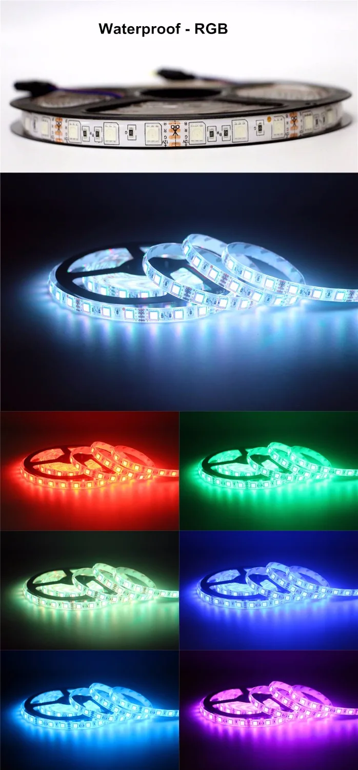 Водонепроницаемая светодиодная лента 1 рулон 5 м 12 В светильник 5050 RGB RGBW RGBWW белый