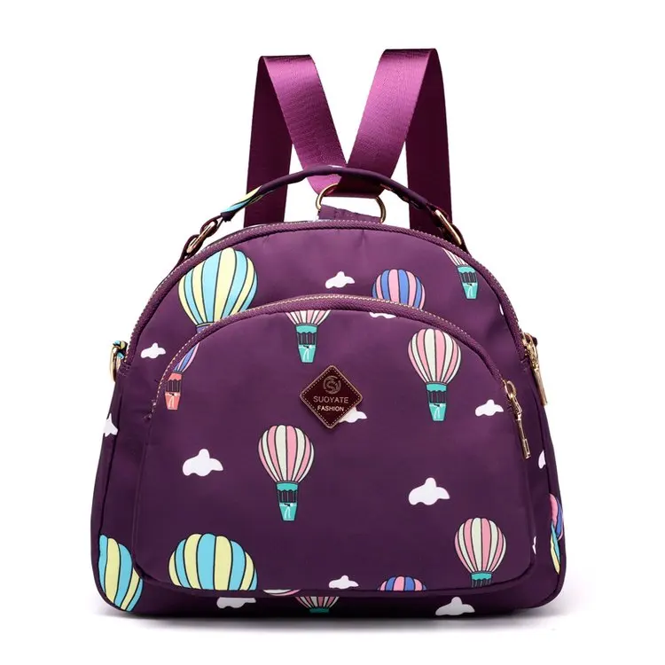 Дизайнерский Модный женский рюкзак мини мягкий маленький Повседневный Оксфордский - Цвет: purple balloon