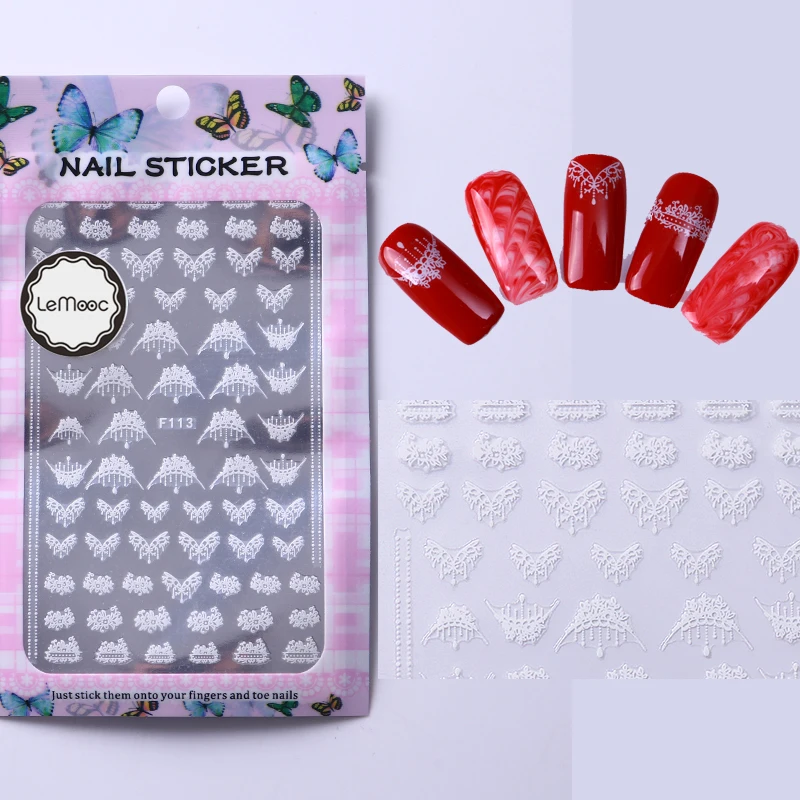 LEMOOC, 1 лист, рельефные 3D наклейки для ногтей, Цветущий цветок, стикеры 3D на ногти Nail Art, наклейки, клей, маникюр, дизайн ногтей, декоративные наклейки - Цвет: Pattern 15
