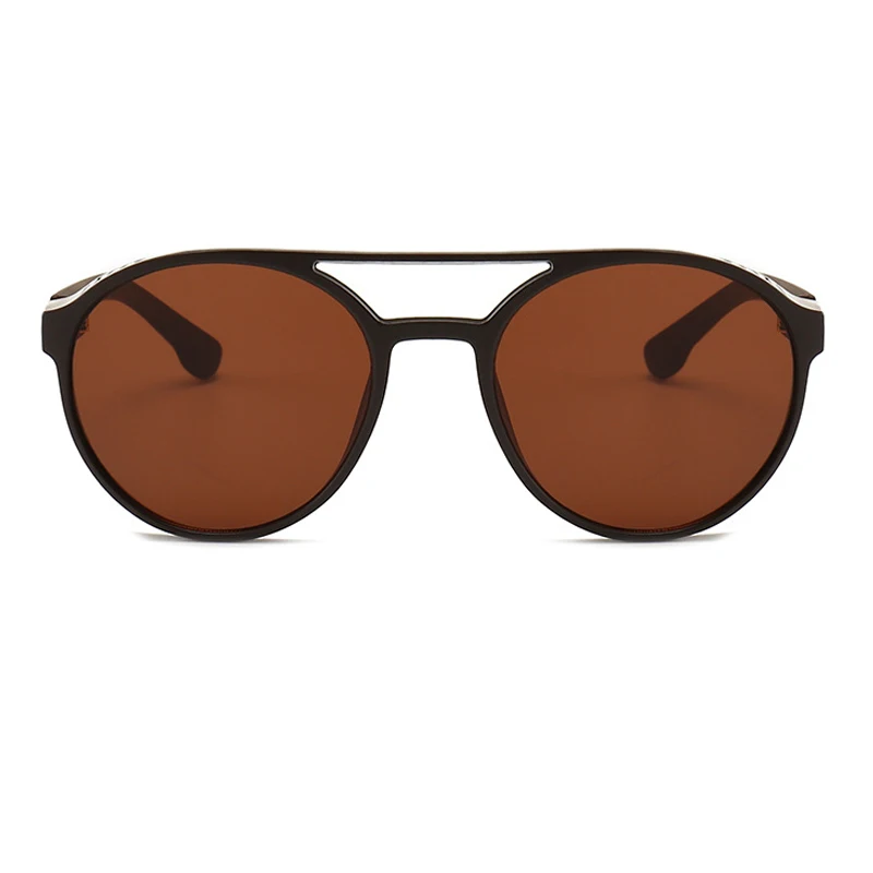 ALOZ MICC, новинка, Ретро стиль, стимпанк, солнцезащитные очки для женщин, фирменный дизайн, боковая сетка, круглые, в стиле панк, солнцезащитные очки для мужчин, красные, серые, линзы, UV400, Q393 - Цвет линз: C6-Matte Brown-Brown