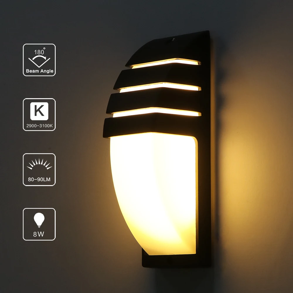 8 Вт COB светодиодный настенный светильник Настенный Современный простой светильник Промышленный Декор водонепроницаемый Наружное освещение для ванной комнаты сада дома AC 85-265 в