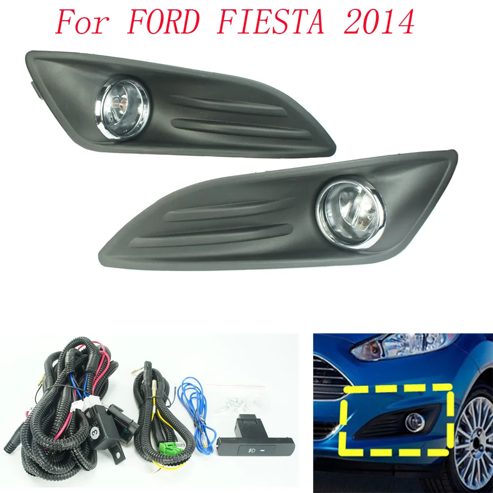 Fog light for FORD FIESTA 2014 fog lamps Clear Lens Bumper Fog Lights Driving Lamps / Daytime