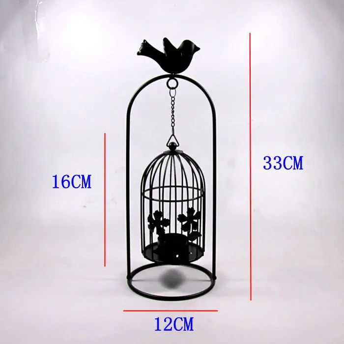 Birdcage-shape Hanging Sweet Candlestick Metal Vintage Tealight Candle Holder Lanterns Wedding Home Antique Table Decoration