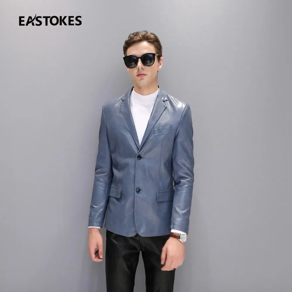 Men Slim Cut Leather Jackets Man Leather Windbreaker Notch Lapel Suit Casual Faux Leather Outerwears Mid-Length Jacket Outerwear Men Slim Cut Leather Jackets Man Leather Windbreaker Notch Lapel Suit Casual Faux Leather Outerwears Mid-Length Jacket Outerwear