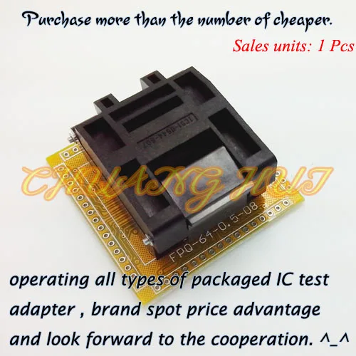 TEST IC51-0644-807 IC Socket TQFP64/QFP64 Test Socket Pitch:0.5mm Size:10x10/12x12mm TEST IC51-0644-807 IC Socket TQFP64/QFP64 Test Socket Pitch:0.5mm Size:10x10/12x12mm