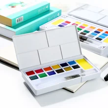 Твердые акварельные краски 24/36 цветов студенческий набор для рисования акварельные краски для начинающих 12 цветов Пластиковые в коробке товары для рукоделия