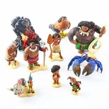 

10pcs/set Tui Tala Heihei Pua Villager Tamatoa Dolls PVC Action Figure Toys Brinquedos 7-10cm Moana Tamatoa Dolls