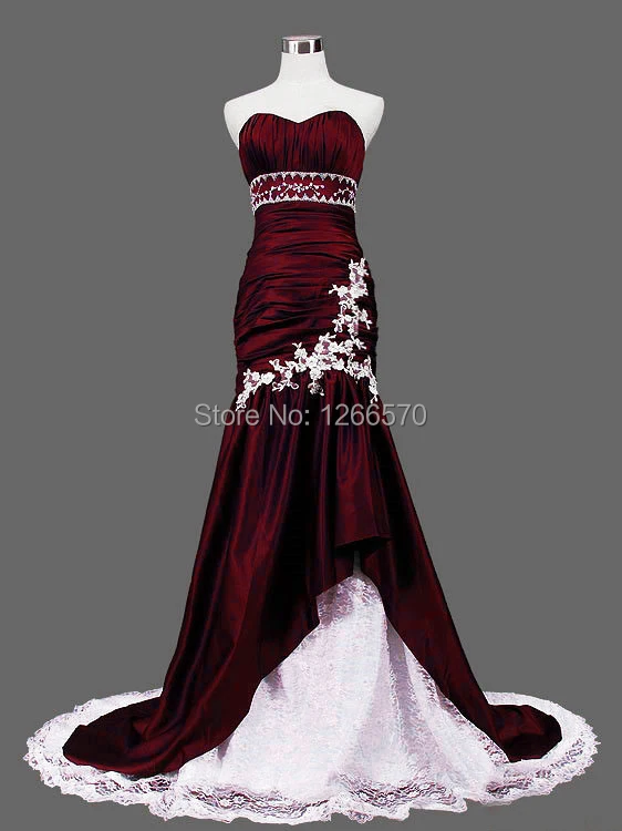 red corset wedding dress