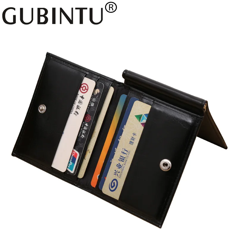Men/'s Leather Bi-fold Wallet ID Credit Card Holder Silver Money Clip Slim design