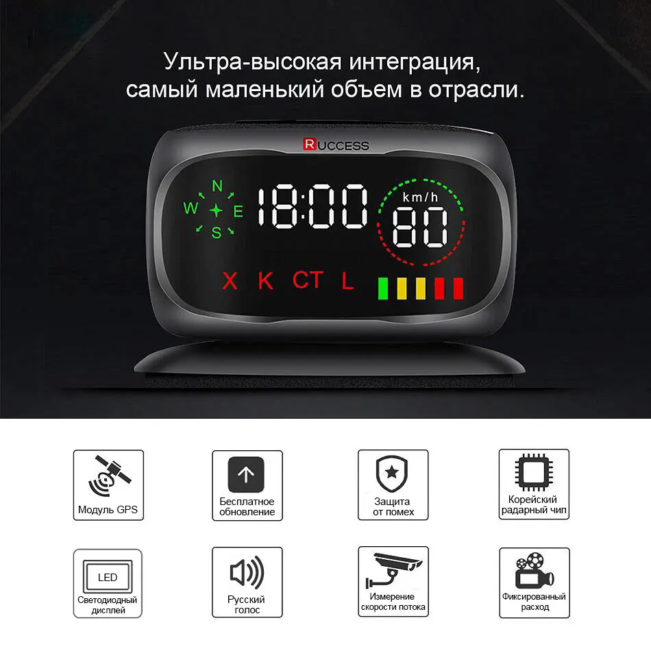 Ruccess Radar Detectors Car Detector with GPS 2 in 1 Anti Radar Detector for Car for Russia LED Display Speed Laser Detector 3 (1)