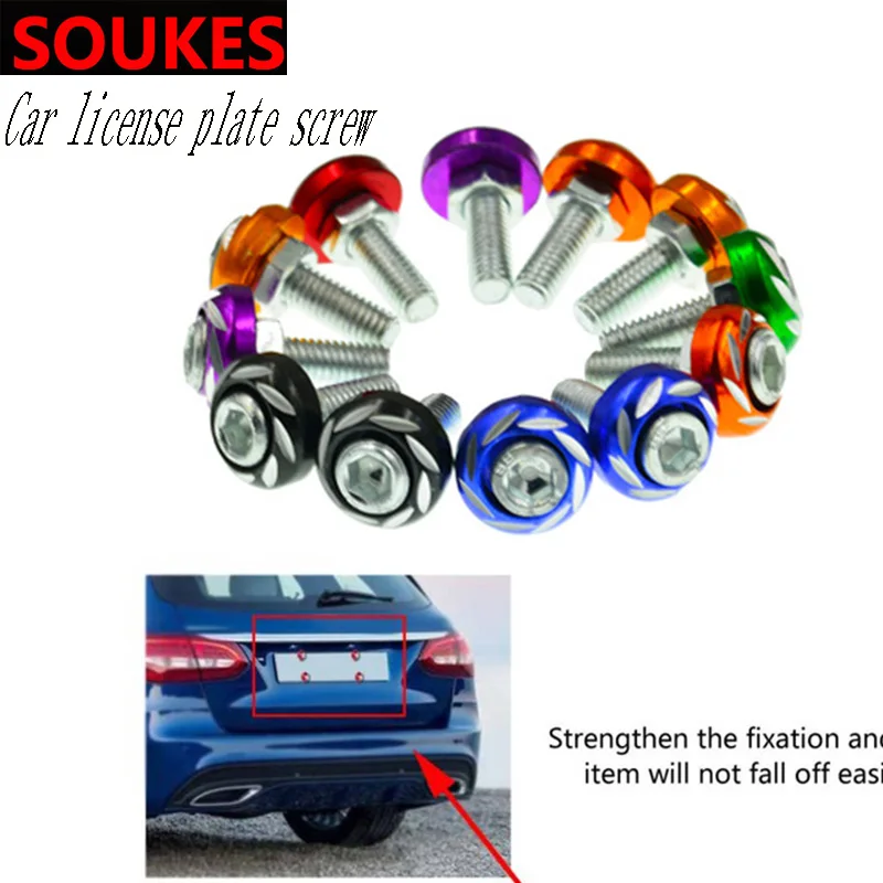 

12pcs Car License Plate Number Plate Fixing Screw For Audi A3 A6 C5 C6 VW Polo Toyota Corolla Renault Dacia Duster Lada Vesta