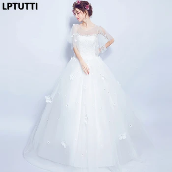 

LPTUTTI Appliques Embroidery New Vintage Princess Bridal Marriage Gown Bride Simple Party Events Long Luxury Wedding Dresses