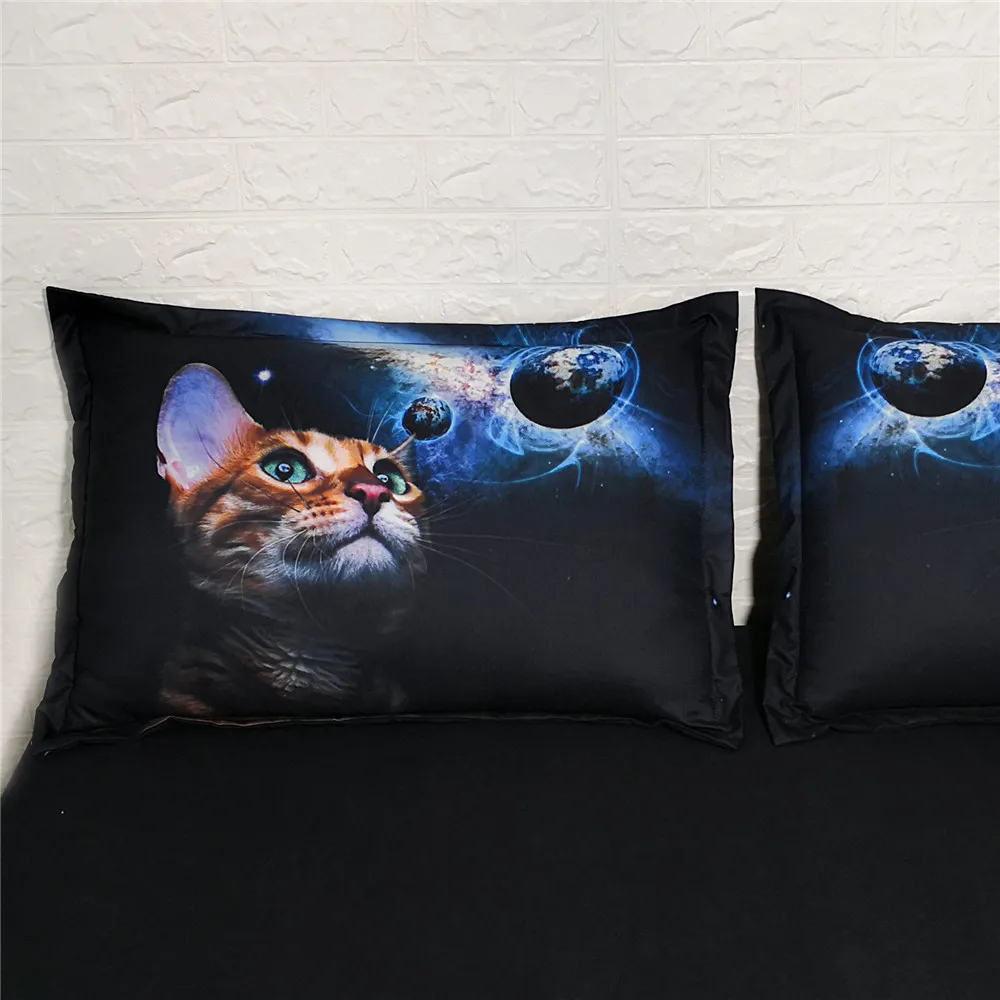 3D Galaxy Cat кровать и постельные принадлежности микрофибра мягкое одеяло