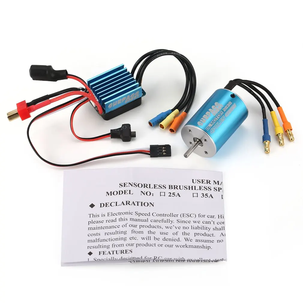 

2838 4500KV/2250KV/3100KV 4P Sensorless Brushless Motor and 35A Brushless ESC for 1/16 1/18 RC Car Boat Model Toys Parts