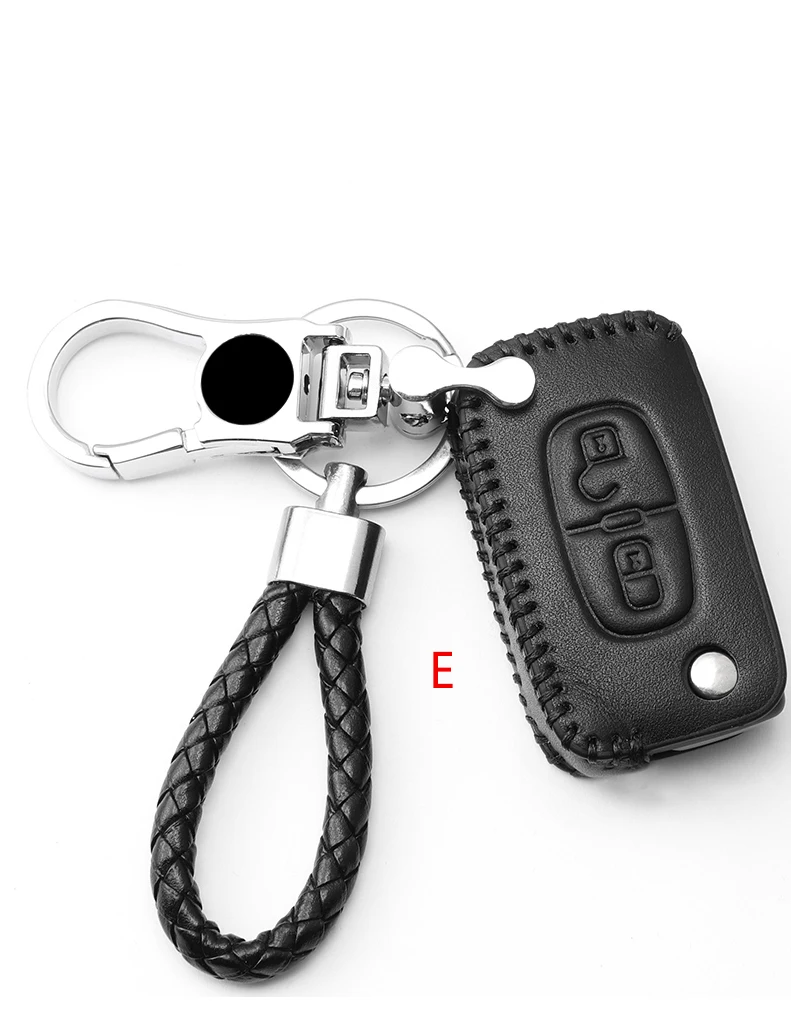 «Люкс» из натуральной кожи, Автомобильный ключ чехол для ключей для peugeot 107 206 207 208 306 307 308 407 408 508 RCZ для Citroen C2 C3 C4 C5
